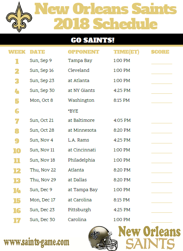 Saints Game | Live Stream, New Orleans Saints, TV schedule, Watch, Game ...